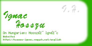 ignac hosszu business card